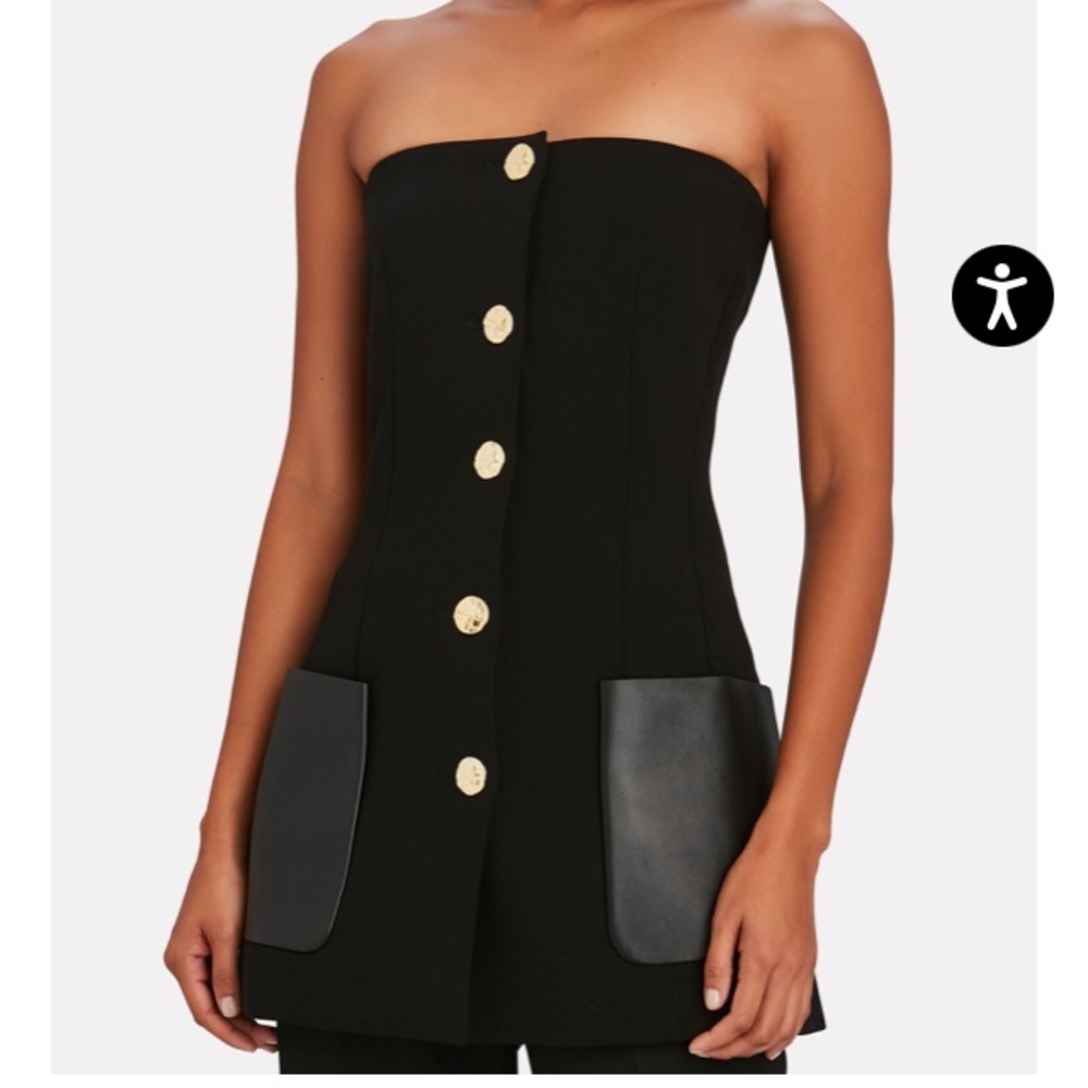 IN SEARCH OF PROENZA SCHOULER
Leather-Trimmed Strapless Suiting Top